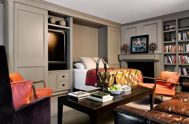 https://www.thespruce.com/

 A Guest Room in Media room with a Murphy bed