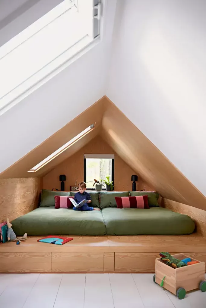 https://www.bhg.com/ Better Homes & Gardens

a comfy, cozy lounging attic Guest Room
