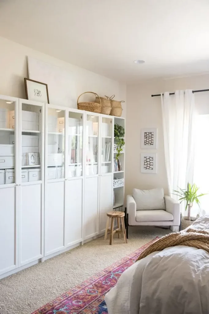 https://www.deliacreates.com/ 

Wall-to-wall storage in craft and guest room