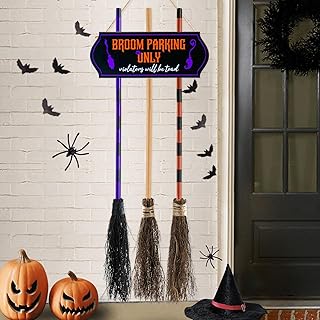 Broom Parking Sign: Cute Touch for Outdoor Halloween Decor