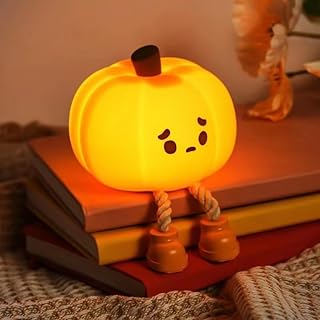Cute Glowing Pumpkin for Whimsical Halloween Shelf Displays