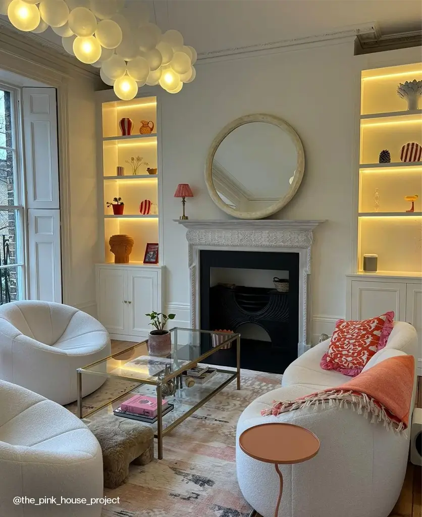 warm lighting in living room 