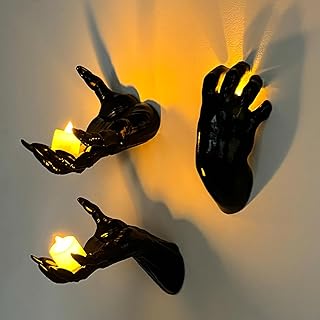 Monster Hand Candle Sconces for Creepy Budget Halloween Decor