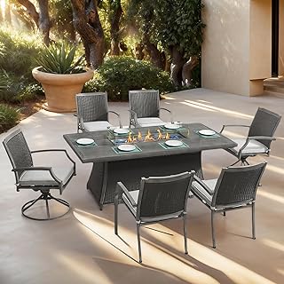 firepit table perfect for a cozy patio in the winter