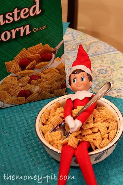 fun elf on the shelf ideas with cereal