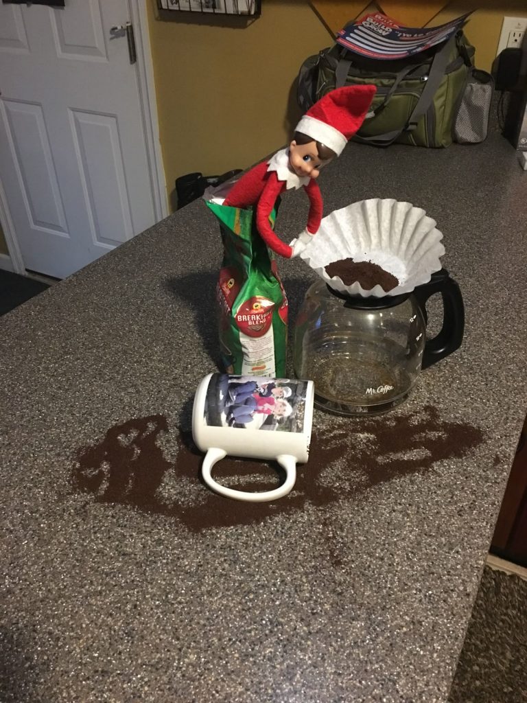 elf making a mess
