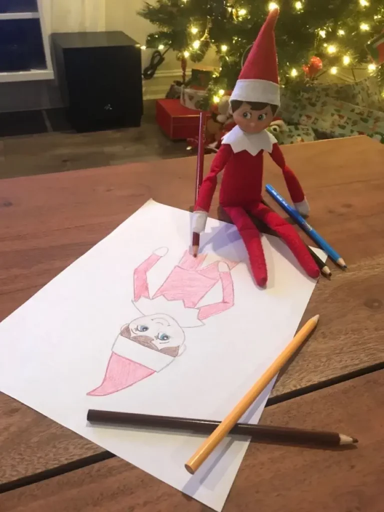 elf drawing self portrait
