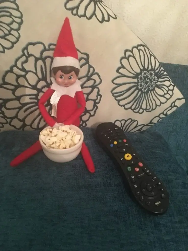 elf on the shelf ideas with the tv remote