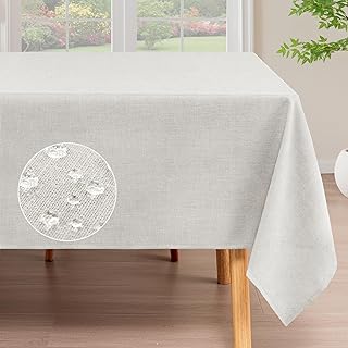 white linen table cloth for a neutral base for table decor