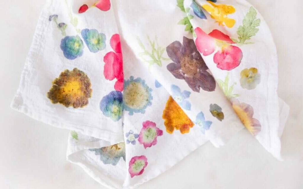 Fabric with a hammered flower design, a unique and sustainable handmade gift.