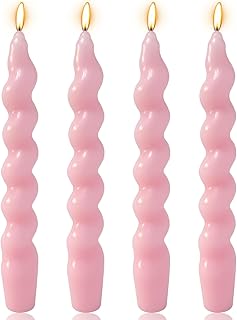 spiral pale pink candles
