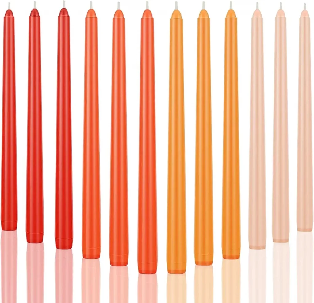 pack of tapered candles in a color grade