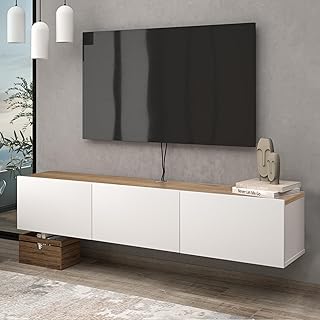 white and wood industrial tv stand