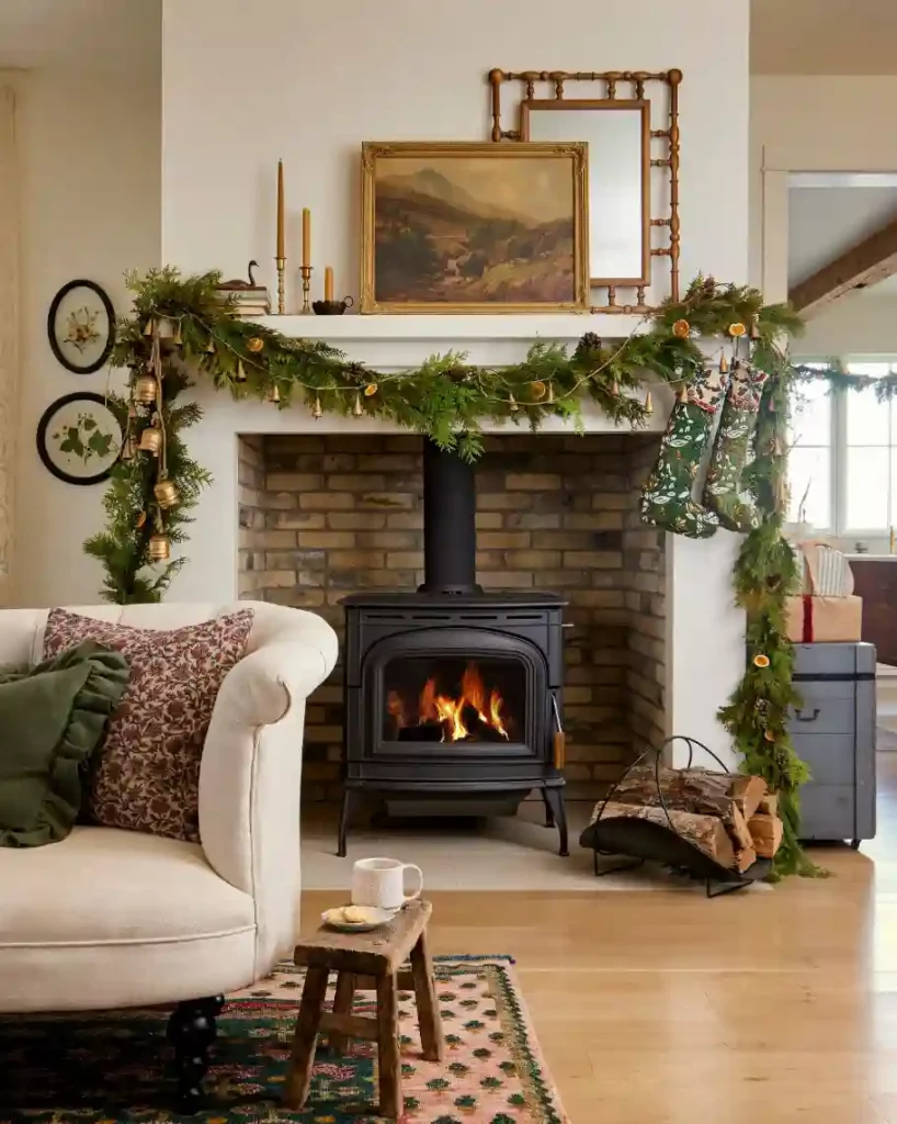 A Cozy Christmas Cottage Living Room