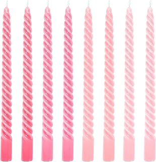 pink spiraled candles