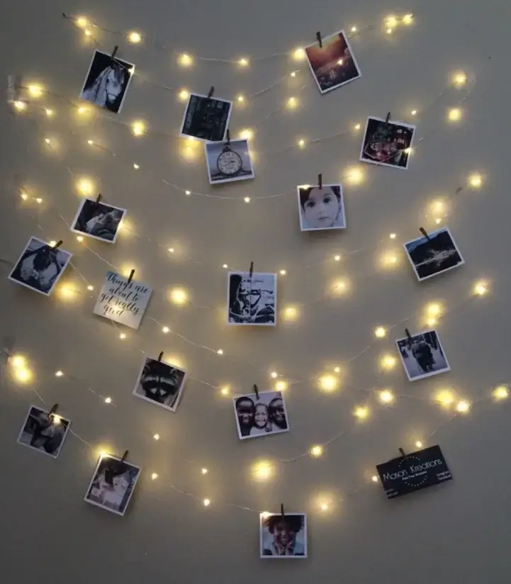 photo and light party decoration gives height and celebration without balloons