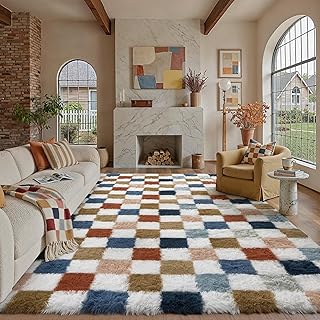 checkered rug give classy circus vibe