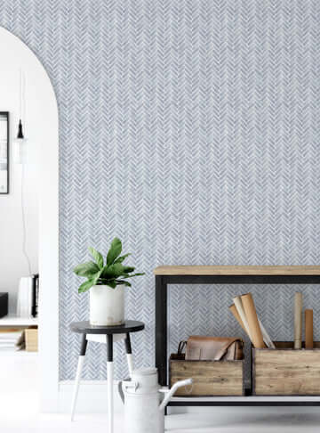 ton on tone herringbone classic wallpaper adding textured warmth to a wall