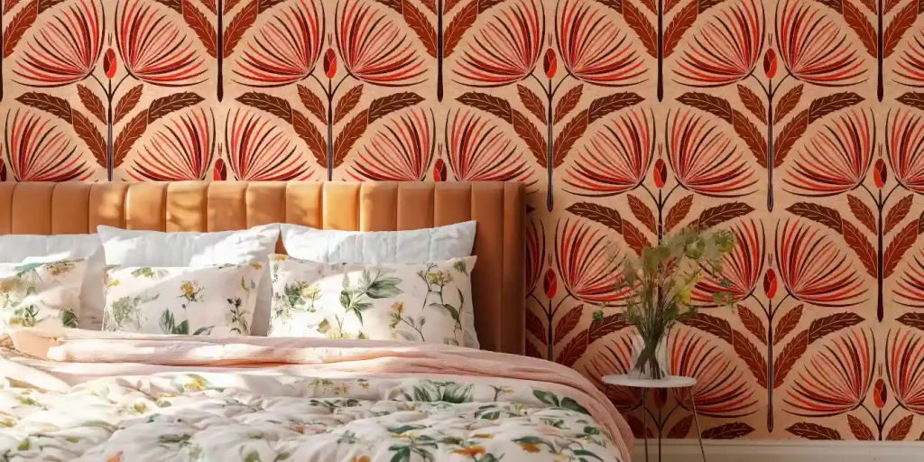 classic wallpaper in a bedroom