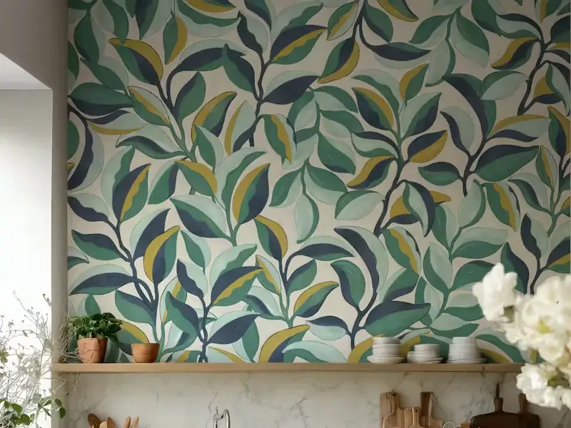 vinyl wallpaper in kitchen