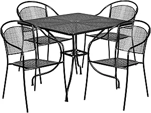 Steel Mesh Top Modern Balcony Table Set for All Weather Fresco Dining