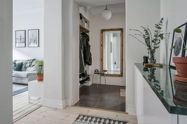 small home entrance design with negative space