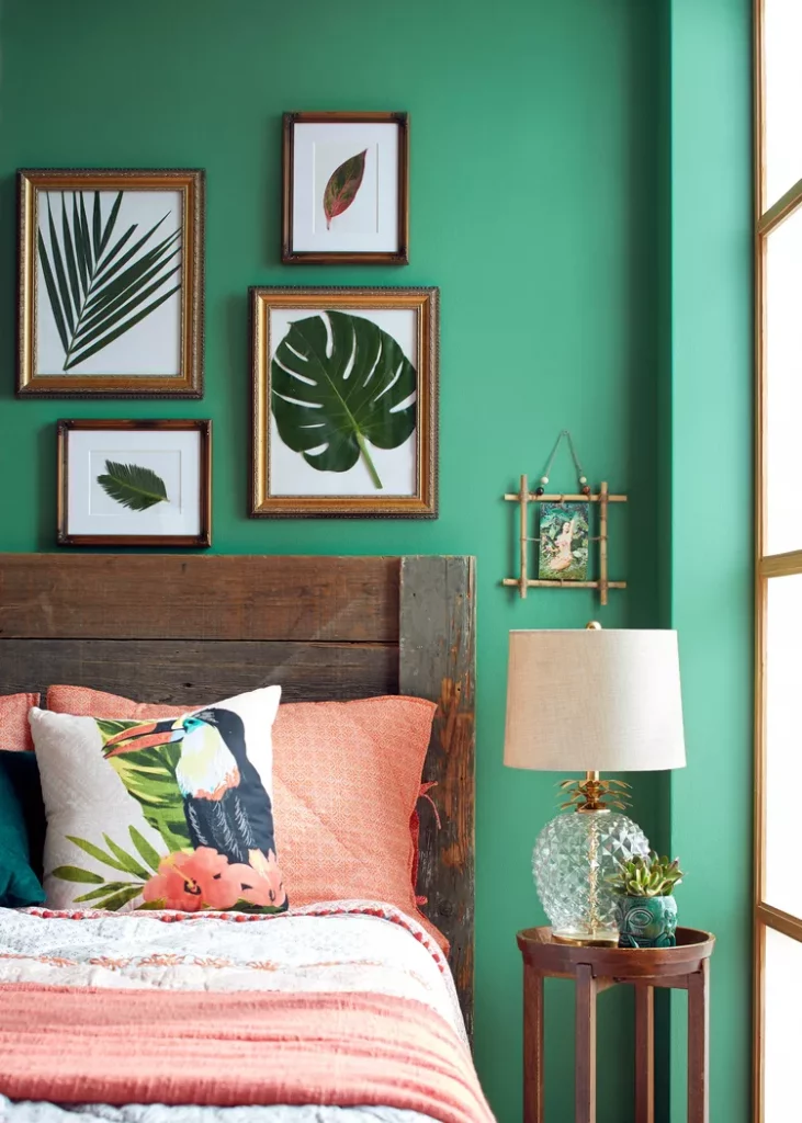 framed leaves for a minimalist wall with plants