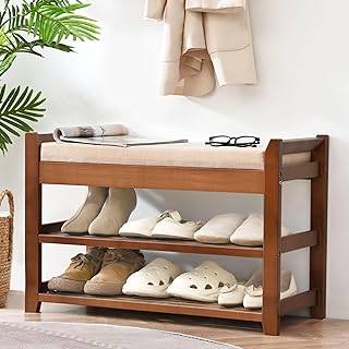shoe shelf and bench for entryway storage