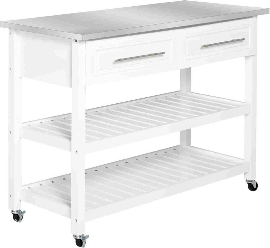 Kitchen Island with Stainless Steel Top
