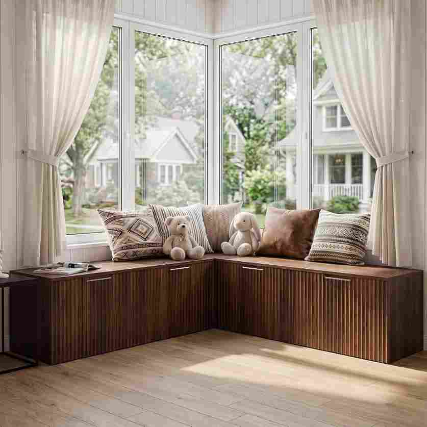 L Shaped Storage Bench
