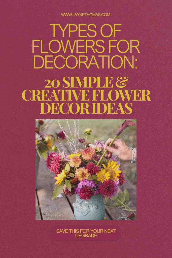 Types of Flowers for Decoration: 20 Simple & Creative Flower Decor Ideas