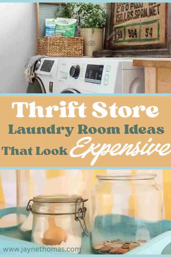 thrift store laundry decor that look expensive Pinterest idea