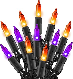 90s Halloween throw back of Purple & Orange String Lights