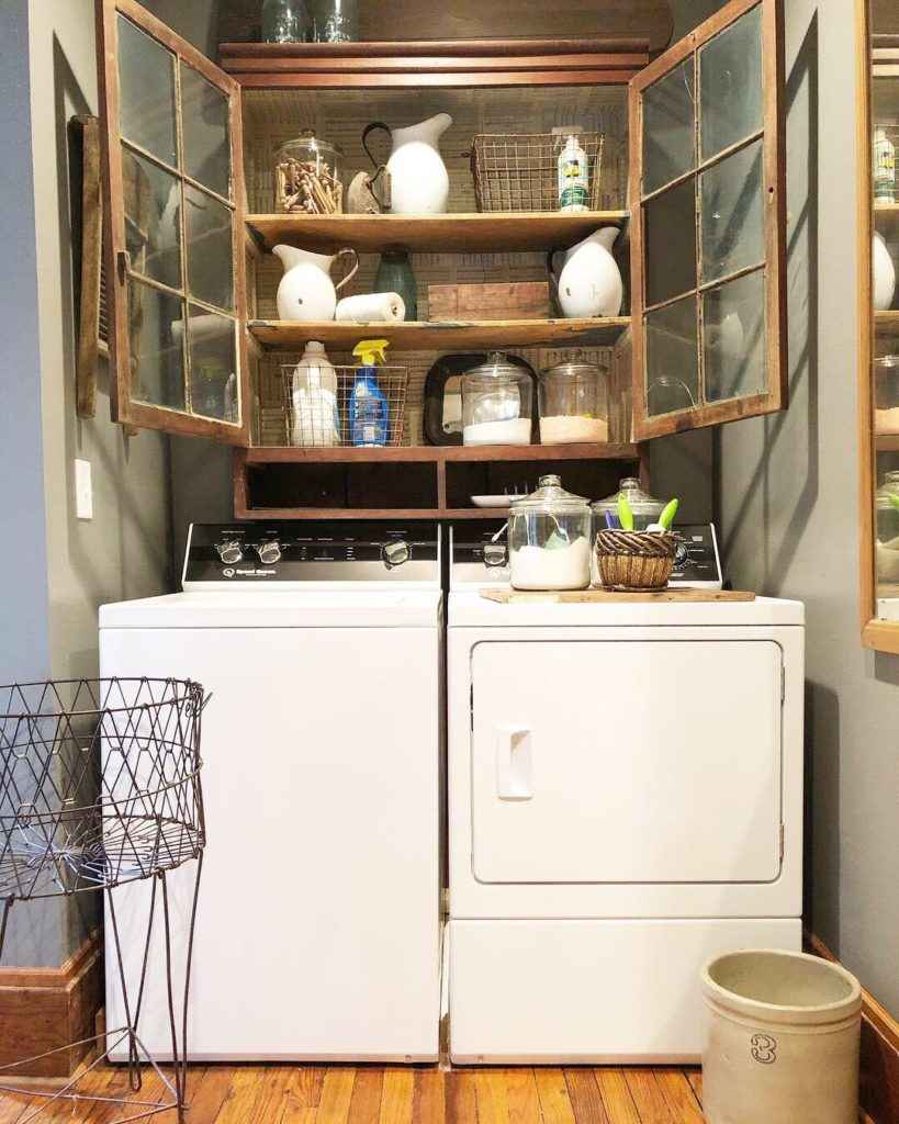 Cabinets, Shelves and Storage Pieces, vintage finds for laundry room decor