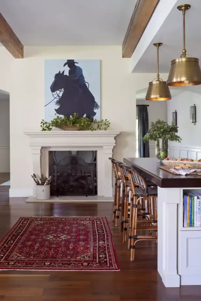 layer western rooms with cowboy and southwestern styled decor pieces.