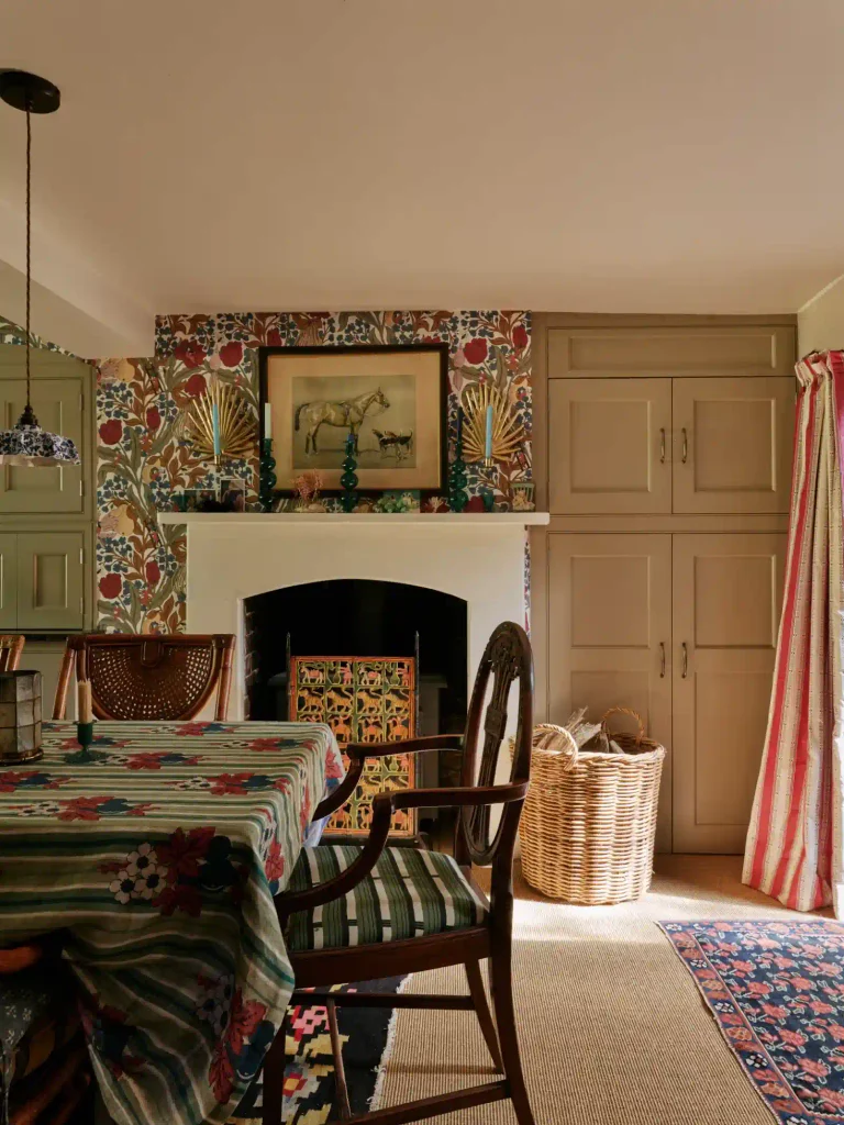 dining room with handcrafted and rustic details to create  western inspired space.
