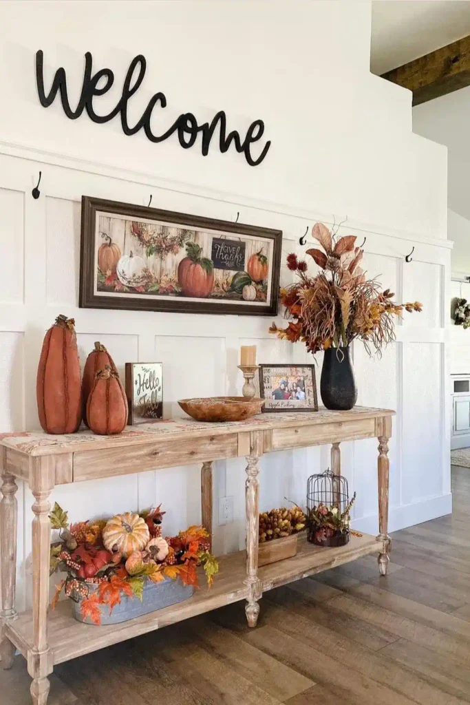 simple entryway fall decor