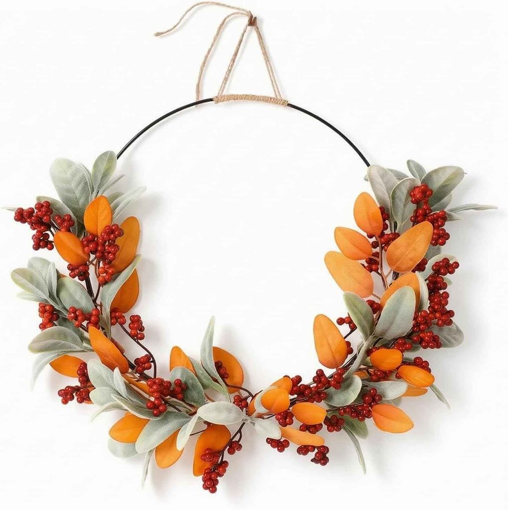 subtle fall wreath decor